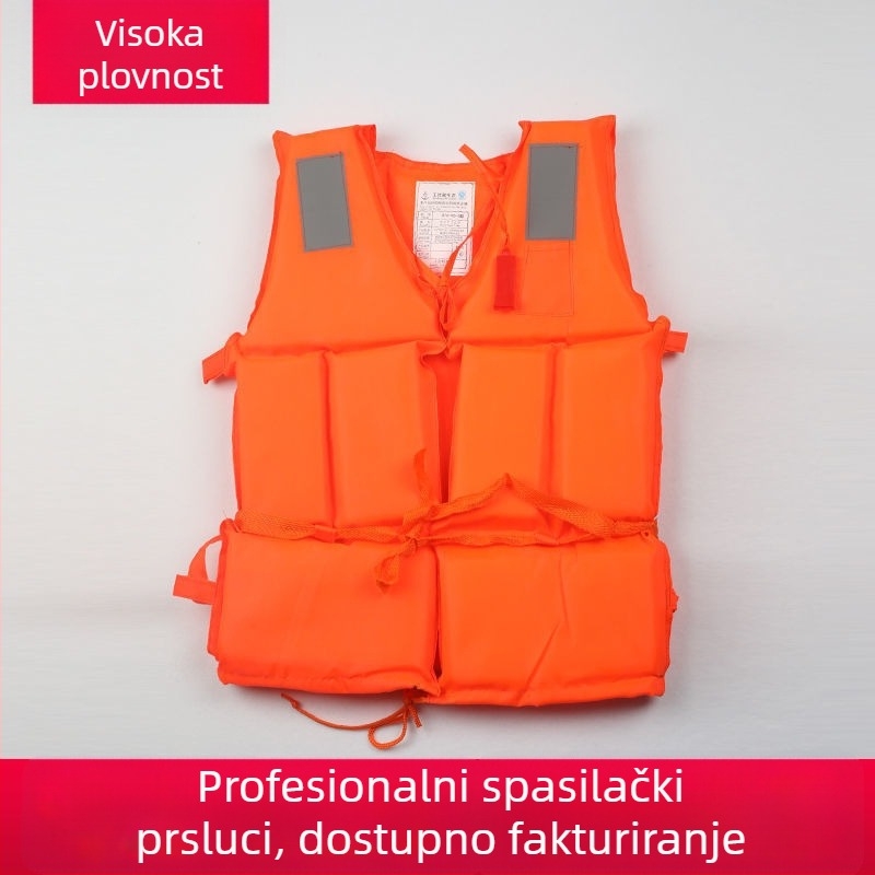 Spasilački prsluk za odrasle i djecu, profesionalni, prijenosni prsluk za ribarenje, plovidbu i šnorkanje, izrađen od debelog Oxford materijala.
