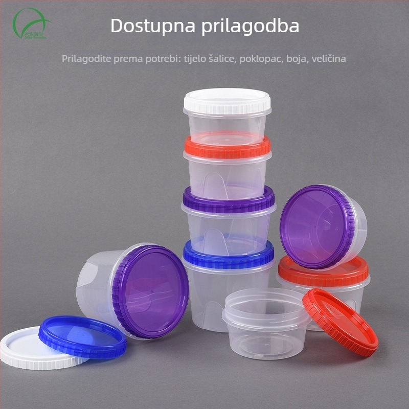 Miniso jednokratna posuda za juhu s okretljivim poklopcem, okrugla PP posuda, 401–500 ml, sigurna u mikrovalnoj, prilagodljiva uz logo