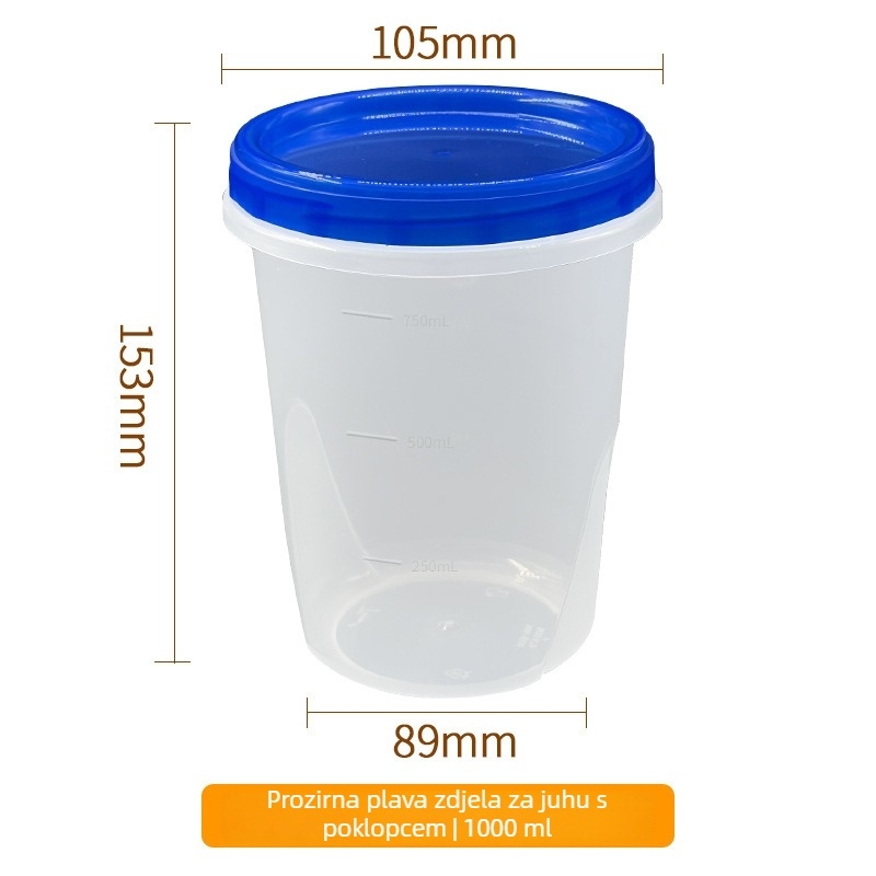Miniso jednokratna posuda za juhu s okretljivim poklopcem, okrugla PP posuda, 401–500 ml, sigurna u mikrovalnoj, prilagodljiva uz logo