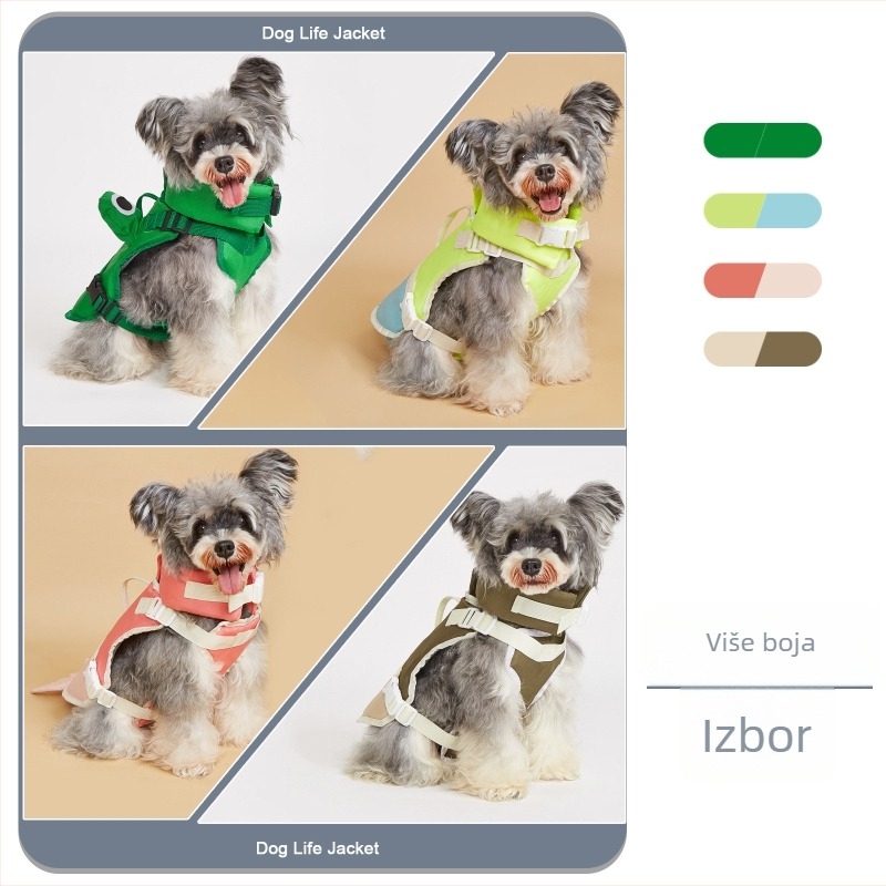 BONAPET Spasiva jakna za pse s dizajnom prsa-hrbat, Oxford tkanina, odvojiva ovratnica za dodatnu plovnost