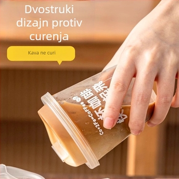 Jednokratna čaša za kavu s poklopcem, plastična, za napitke i mliječni čaj, kapacitet 300 ml, 350 ml, 380 ml ili 470 ml