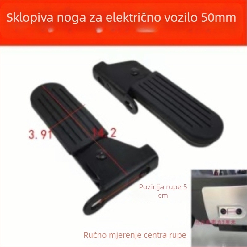 Prednja potpora za stopala za električno vozilo, model 102, čelik, sklopiva, marka yanjun