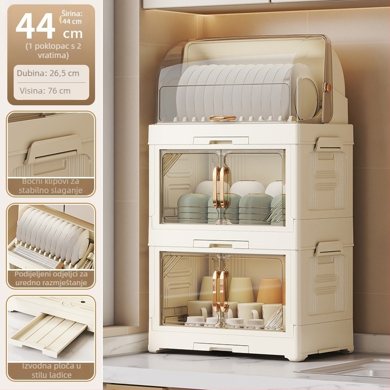 Kasna Plastični Stalak za Posuđe s Poklopcem – Odvodni Stalak za Kuhinjske Posuđe, Moderan Minimalistički Dizajn