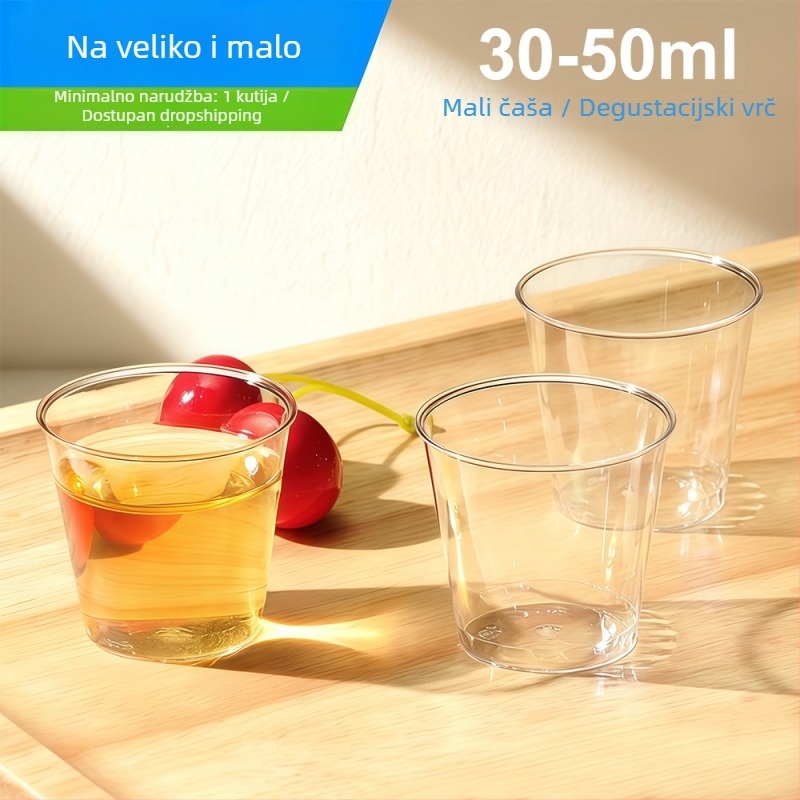 Jednokratna čaša za degustaciju, kapacitet 30 ml, čvrsti polistiren, okruglog oblika