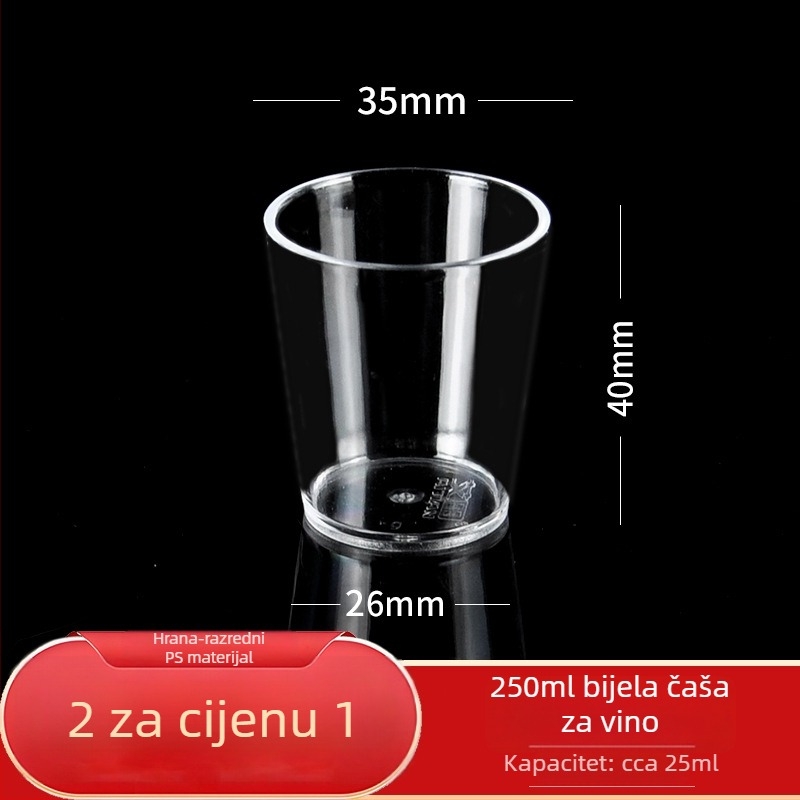 Jednokratna čaša za degustaciju, kapacitet 30 ml, čvrsti polistiren, okruglog oblika