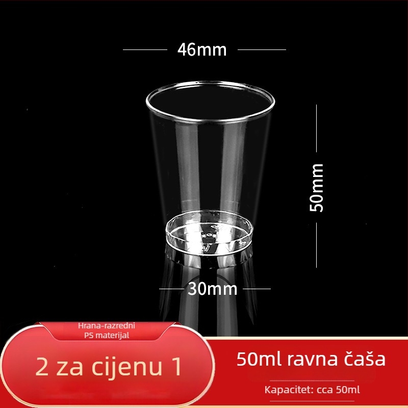 Jednokratna čaša za degustaciju, kapacitet 30 ml, čvrsti polistiren, okruglog oblika