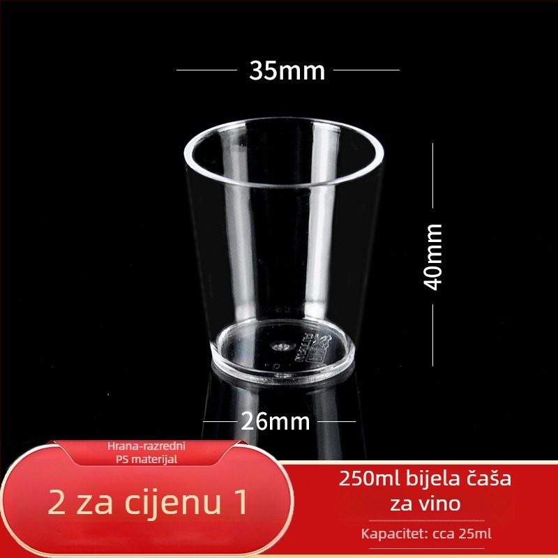 Jednokratna čaša za degustaciju, kapacitet 30 ml, čvrsti polistiren, okruglog oblika