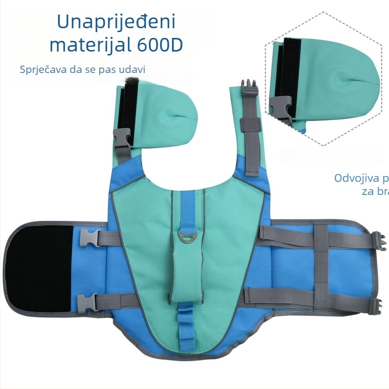 Spašavajući prsluk za psa, poliester, reflektirajući šavovi, otporan na kidanje, ležerni stil