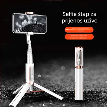 Phantom 202 Bluetooth selfie štapić za telefon s skrivenim integriranim tripodom za video uživo; materijal: aluminijska legura; daljinski upravljač; Bluetooth