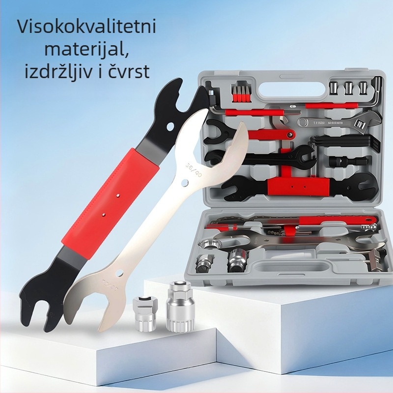 Set alata za popravak guma bicikla, 44 komada, alati od karbonske čelika