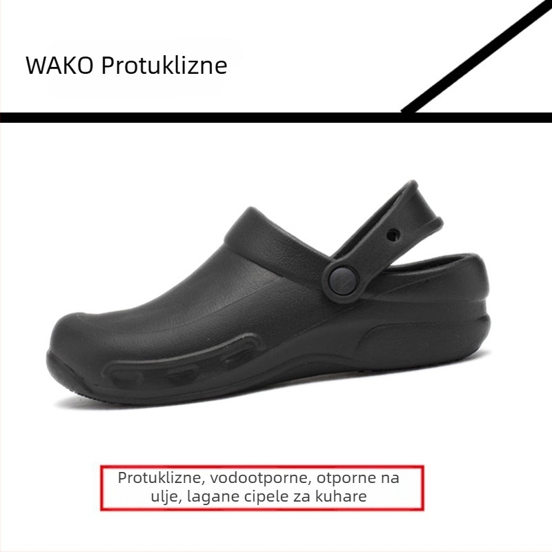 WAKO Cipele za kuhara - protuklizne, vodootporne, otporne na ulje, zatvorenim prstom, Slip-On, gumeni potplat