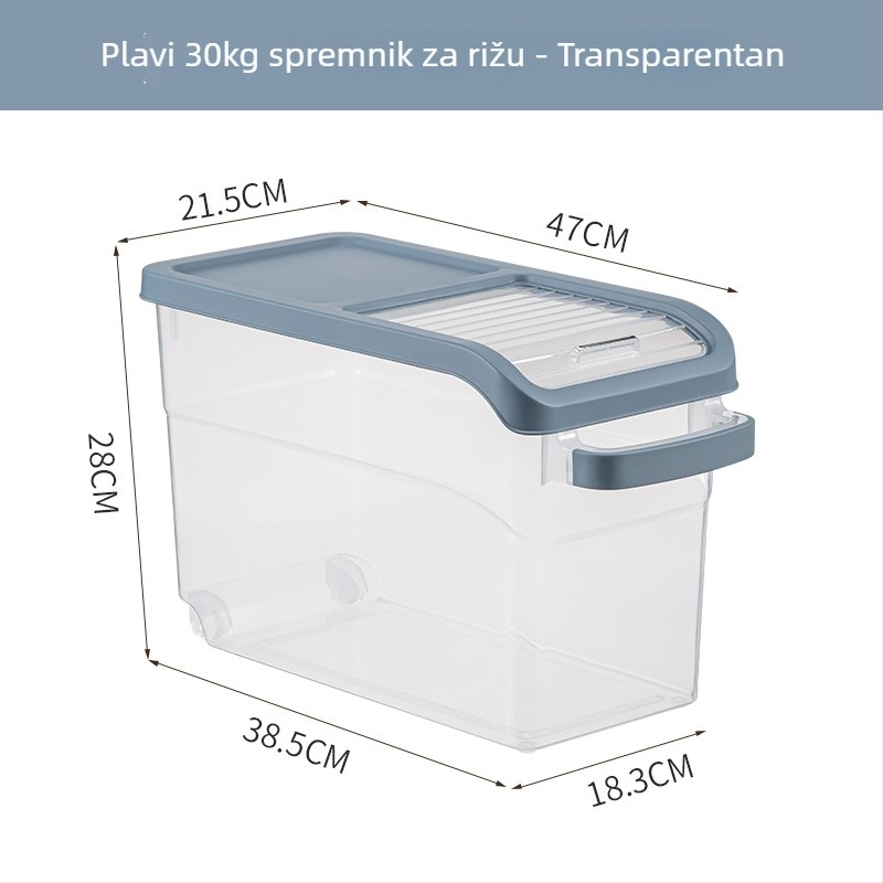 Kutija za skladištenje riže, japanskog stila, PP materijal, kapacitet veći od 10 L, zatvoriva, otporna na vlagu i štetnike, brend Yoko