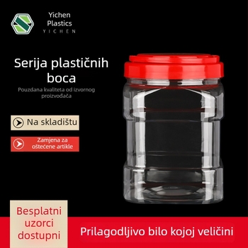 Kvadratna zatvorena plastična posuda s poklopcem, prozirna PET posuda za hranu, kapaciteti 350/1250/1700/2000 ml, s poklopcima: ravnim, vijčanim, s ručkom ili aluminijskim poklopcem