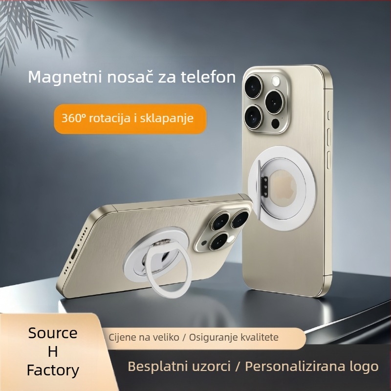 MagSafe magnetski nosač za telefon, aluminijska legura, stolni držač s okretljivim prstenom, prijenosni, bez ljepila