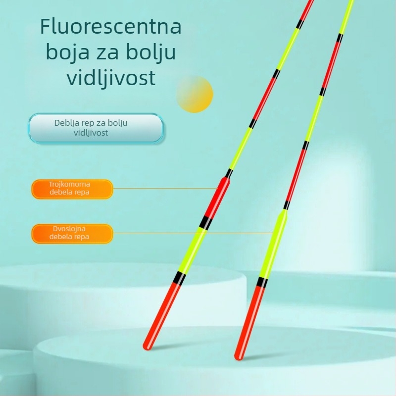 Set vertikalnih plovaka za ribolov – visoka osjetljivost, upečatljiv svjetleći dizajn danju i noću; potpuni komplet (Tip: vertikalni plovci; Materijal: kompozitni materijal; Marka: Giant fin King)