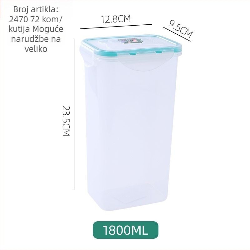 Pravokutna PP kutija za čuvanje hrane sa zatvaračem, prozirna, 301-500 ml