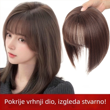 Top dio peruke za žene s 3D francuskim šiškama, lagano, prirodno pahuljasta tekstura, nevidljivi izgled