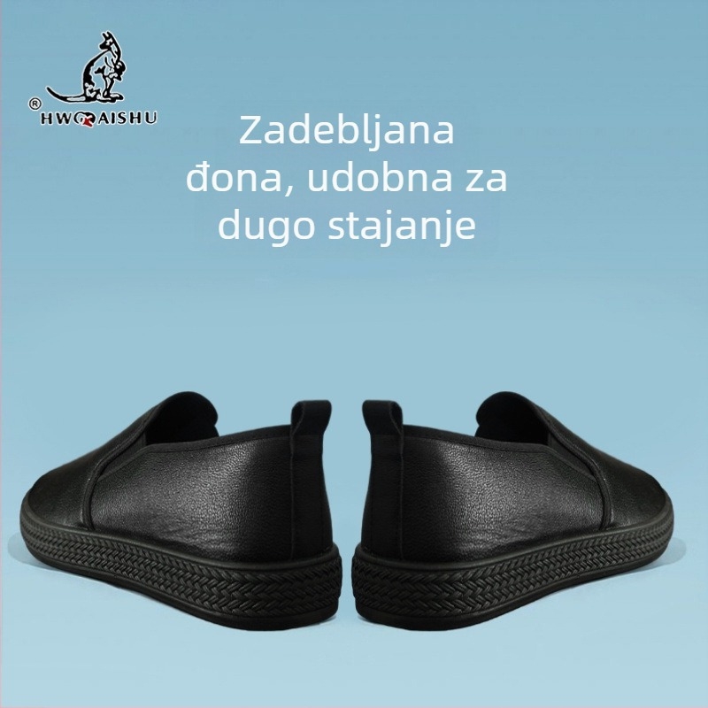 Muške slip-on cipele za kuhinju: vodootporne i otporne na masnoću, gornji dio od umjetne kože, mekana podstava