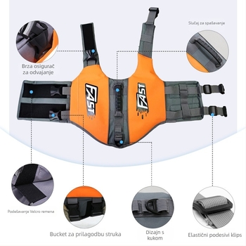 Prsluk za pse za spašavanje – Oxford platno, karikatura stil, prilagodljiv, pogodan za Pomeranac, Corgi, Teddy, Bichon Frisé, Shiba Inu, Golden Retriever, Labrador