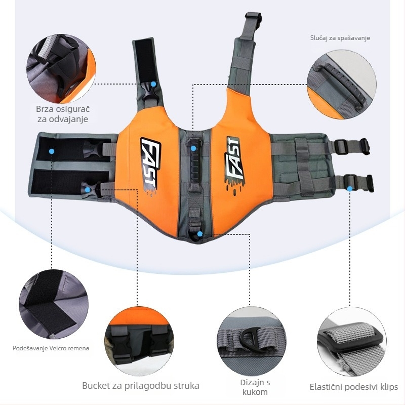 Prsluk za pse za spašavanje – Oxford platno, karikatura stil, prilagodljiv, pogodan za Pomeranac, Corgi, Teddy, Bichon Frisé, Shiba Inu, Golden Retriever, Labrador