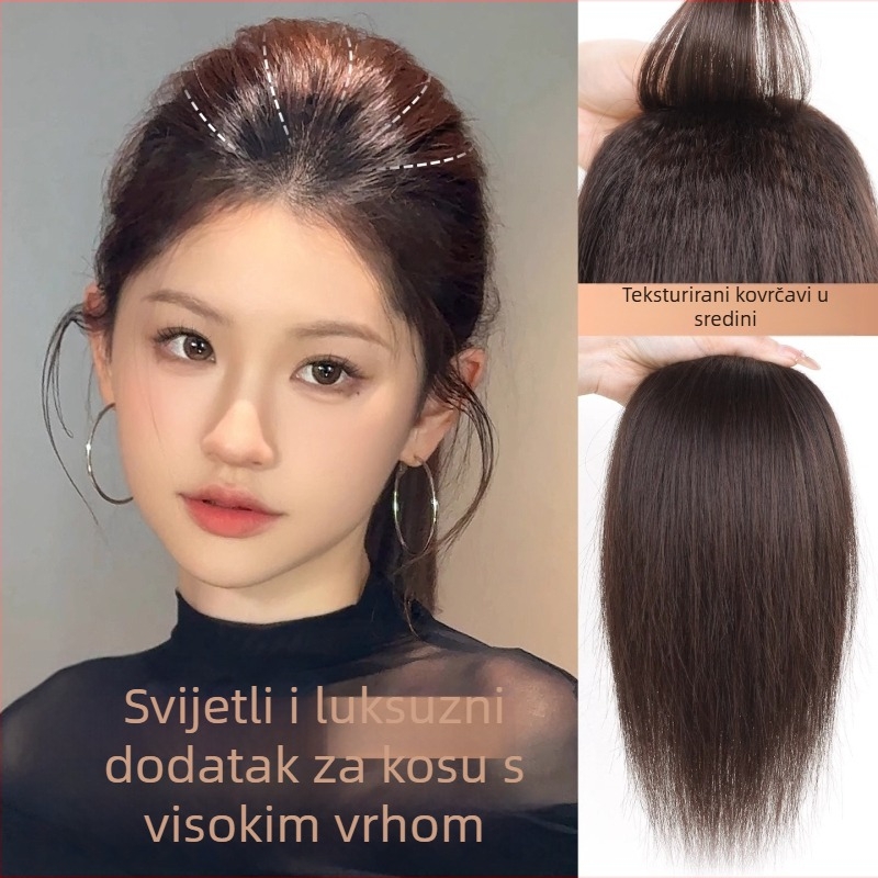 Perika - Cushion Hairpiece, ravna, gornji volumen, materijal: room-temperature silk, nije za bojanje ili permiranje