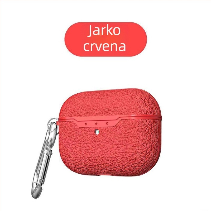 Kućište za AirPods Pro 2/3 i AirPods 4 s Lychee uzorkom, TPU, injekcijsko oblikovano, prenosno i univerzalno