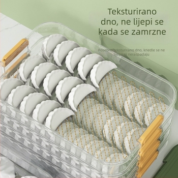Macaron stil višeslojna skladišna kutija u hladnjaku, s nezavisnim pretincima, tajmerom i poklopcem s kopčom, izrađena od plastike pogodne za hranu