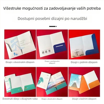 A4 mapa od kraft papira, L-oblikovana za dokumente s jednim listom, debeli poklopac i umetnuti džepovi za ugovore, mogućnost logotipa