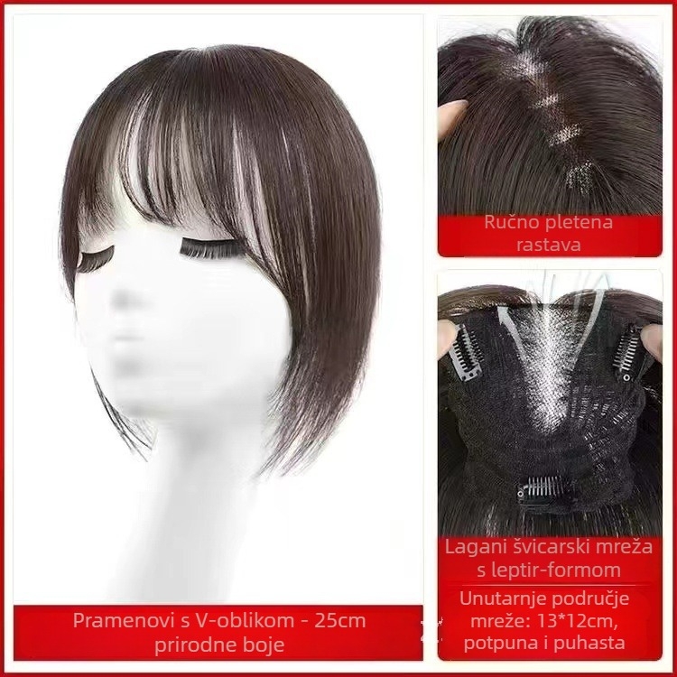 Dodatak kosi za žene, model Butterfly Swiss Net, prava ljudska kosa, ručno i strojno pletena, ravni stil