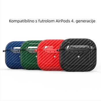 Zaštitni etui AirPods Pro 3. generacije s karbonskim uzorkom i bežičnim punjenjem, etui za AirPods 4