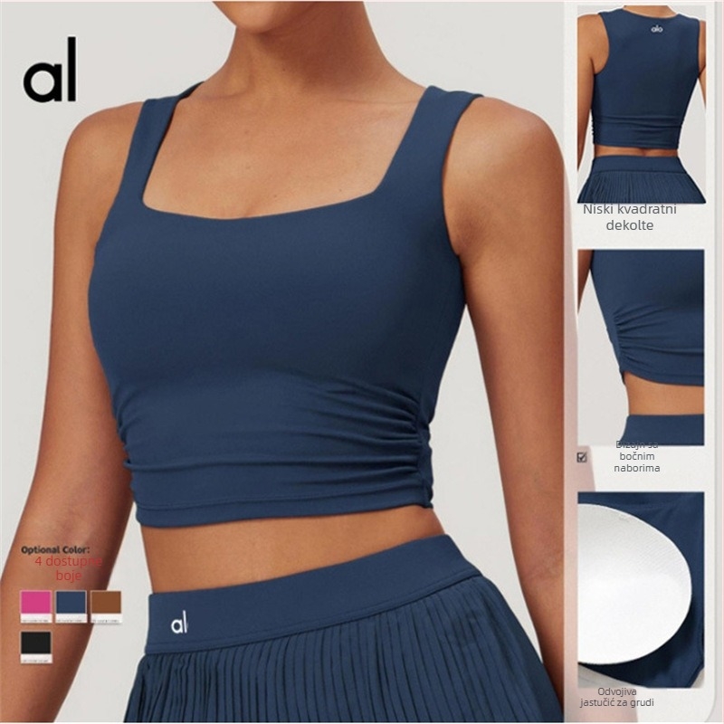 Ženski jogasti set – Cloud-Sense najlon, upijajući, brzo sušenje, prozračan, uski kroj, crop dužina, s umetkom za prsa