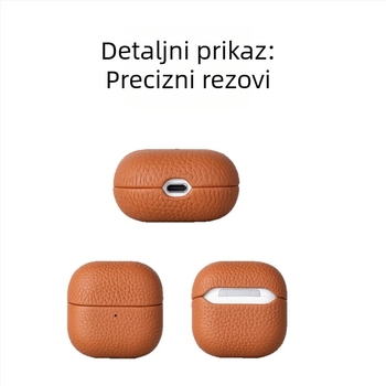 Kućište za slušalice Huawei FreeClip 2. generacije – prava koža, reljefna teleća koža, ručna izrada