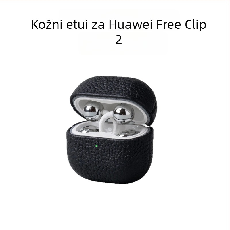 Kućište za slušalice Huawei FreeClip 2. generacije – prava koža, reljefna teleća koža, ručna izrada
