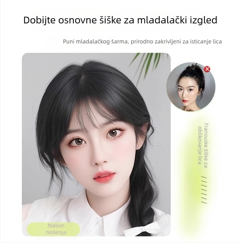 Komad perike za žene, ručno tkan, ljudske kose, ravne, može se obojiti ili kovrčati