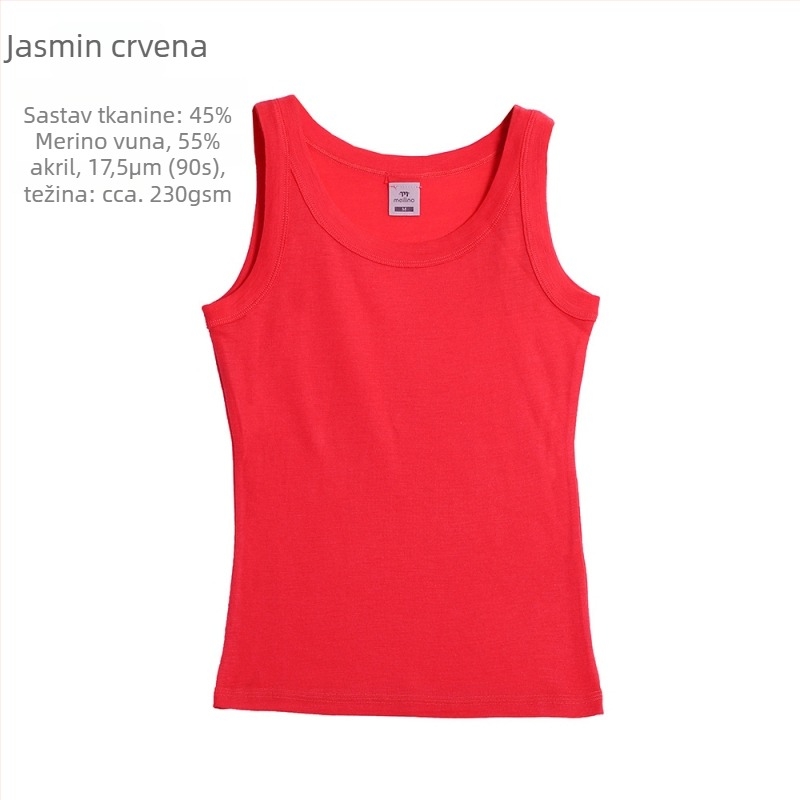 Meilino vest od merino vune s prugama, prozračna, odvodi vlagu, ljeto