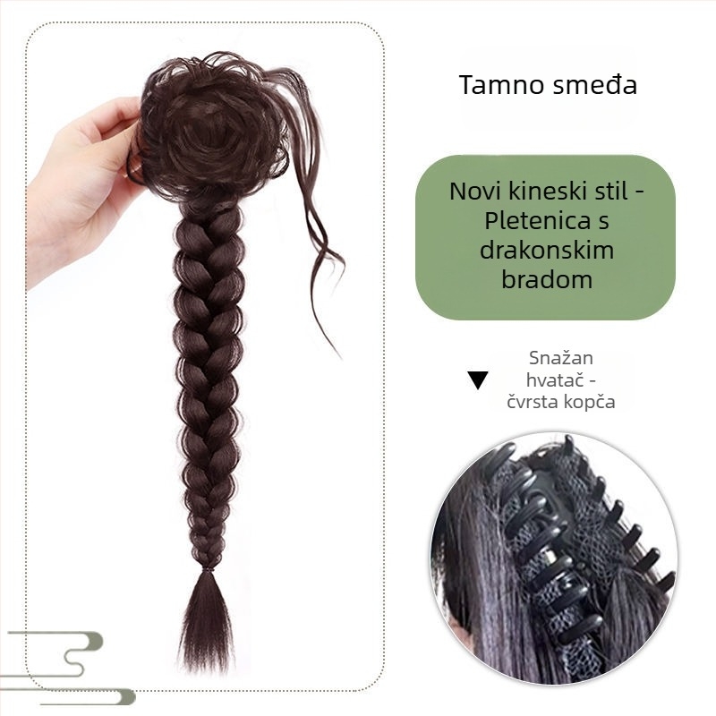 Perika s repom i pletenicom Dragon Beard – Doris, kosa od visoko otporne žice, mehanička fiksacija