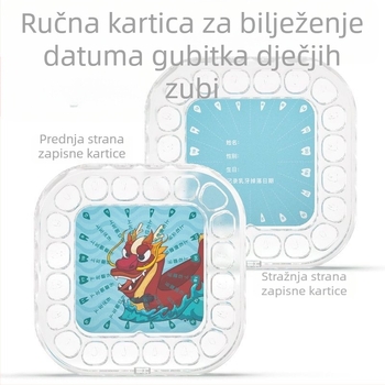 Kutija za mliječne zube djece, akrilna kutija za zube, kutija protiv oksidacije, za uzrast 0–3 godine