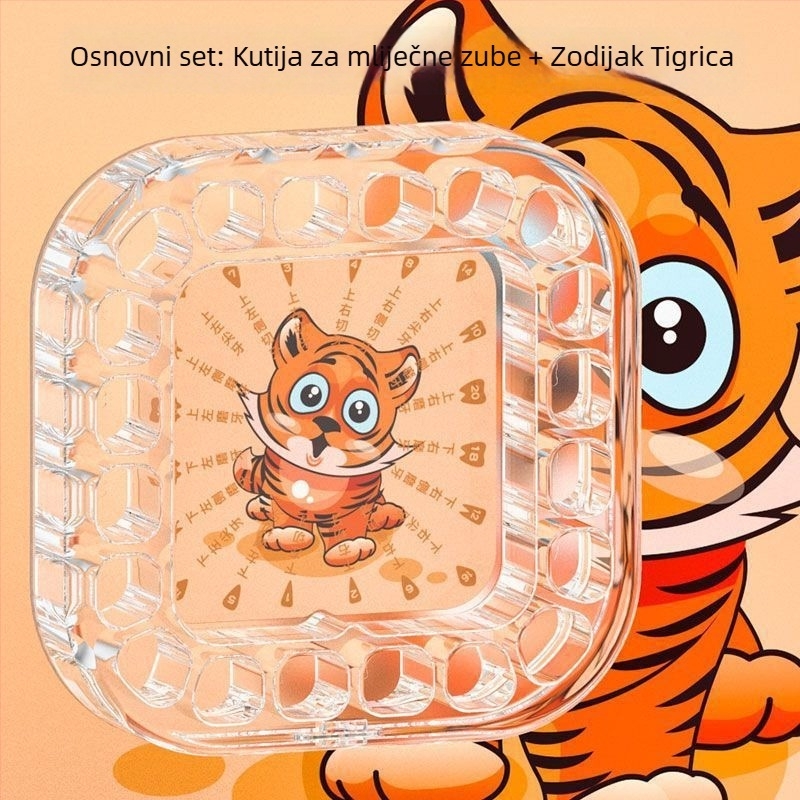 Kutija za mliječne zube djece, akrilna kutija za zube, kutija protiv oksidacije, za uzrast 0–3 godine