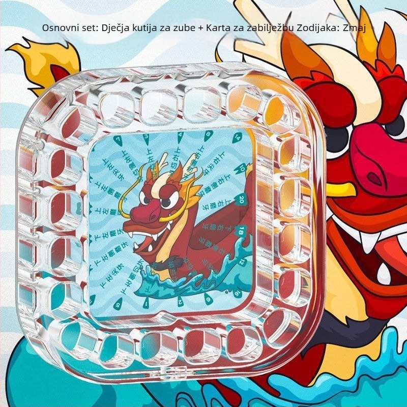 Kutija za mliječne zube djece, akrilna kutija za zube, kutija protiv oksidacije, za uzrast 0–3 godine