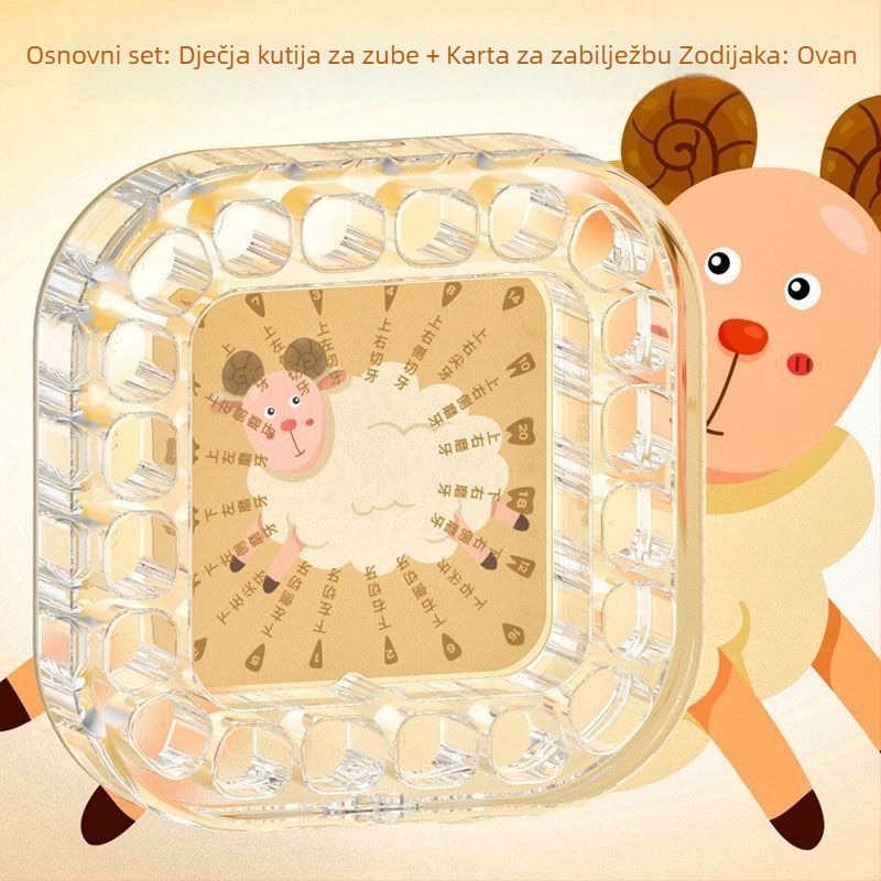 Kutija za mliječne zube djece, akrilna kutija za zube, kutija protiv oksidacije, za uzrast 0–3 godine
