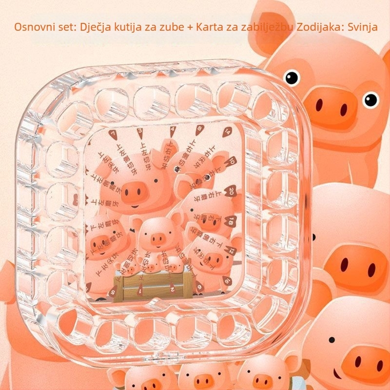 Kutija za mliječne zube djece, akrilna kutija za zube, kutija protiv oksidacije, za uzrast 0–3 godine