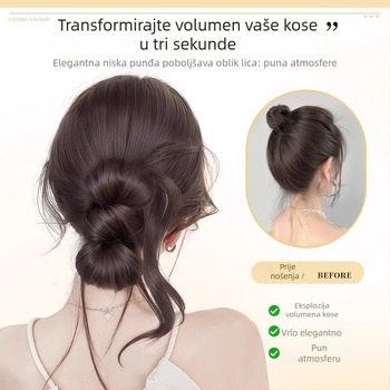 Perika s konjskim repom, klipsa za kosu s kandžom, integrirani niski čvor s perastim omotačem (Model Py632, Vlakna visoke temperature, Mehanizam)