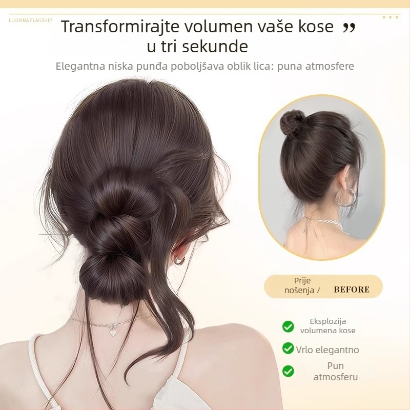 Perika s konjskim repom, klipsa za kosu s kandžom, integrirani niski čvor s perastim omotačem (Model Py632, Vlakna visoke temperature, Mehanizam)