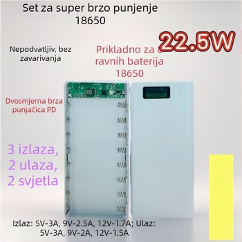 Bez zavarivanja 8‑ćelijska kutija za bateriju 18650 za DIY kućište mobilnog napajanja uz dvostruko brzo punjenje