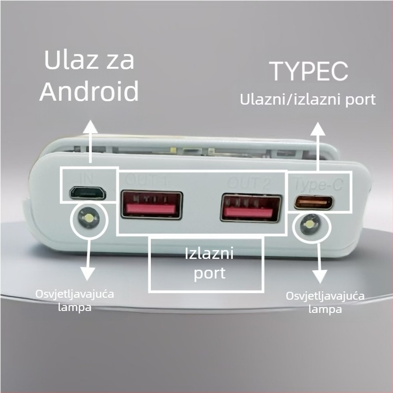 Bez zavarivanja 8‑ćelijska kutija za bateriju 18650 za DIY kućište mobilnog napajanja uz dvostruko brzo punjenje