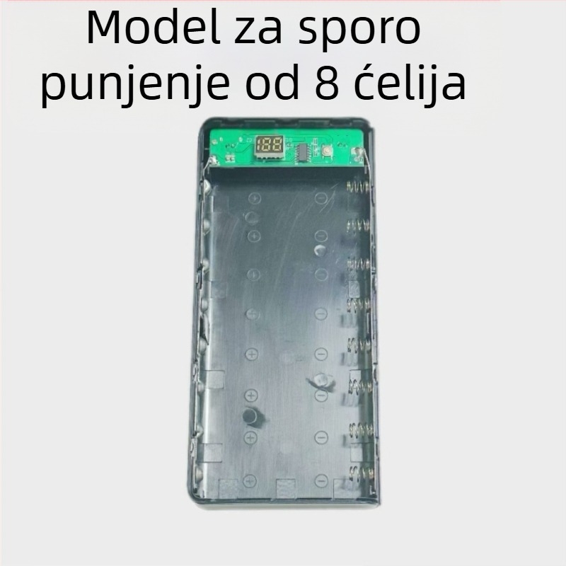 Bez zavarivanja 8‑ćelijska kutija za bateriju 18650 za DIY kućište mobilnog napajanja uz dvostruko brzo punjenje