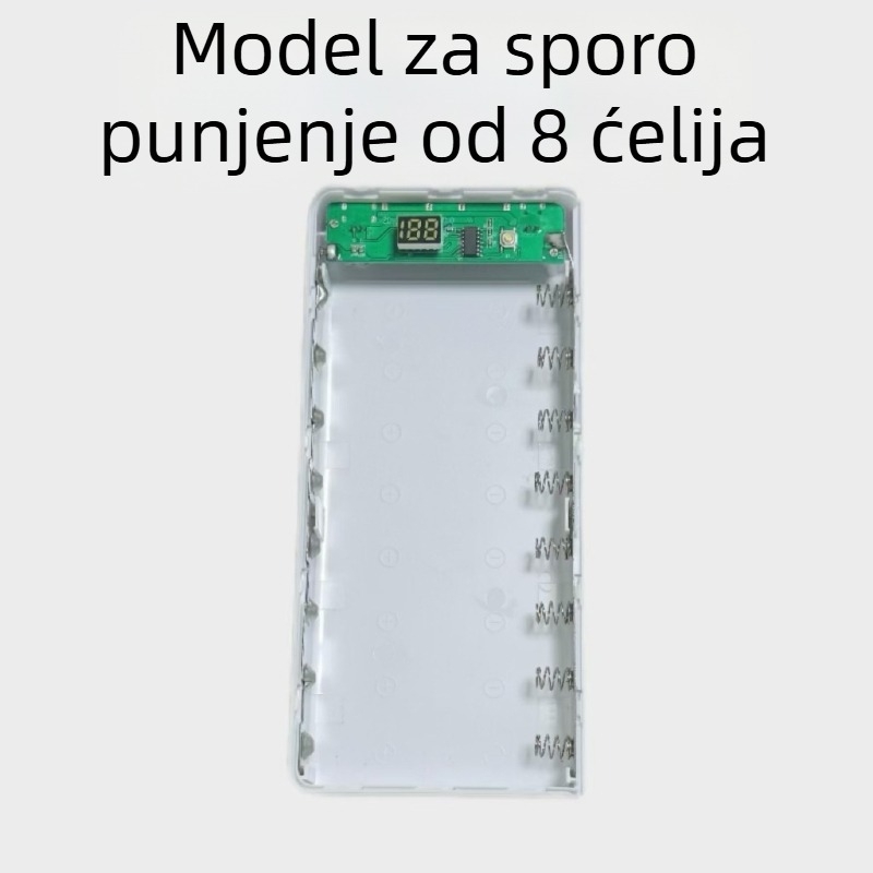 Bez zavarivanja 8‑ćelijska kutija za bateriju 18650 za DIY kućište mobilnog napajanja uz dvostruko brzo punjenje