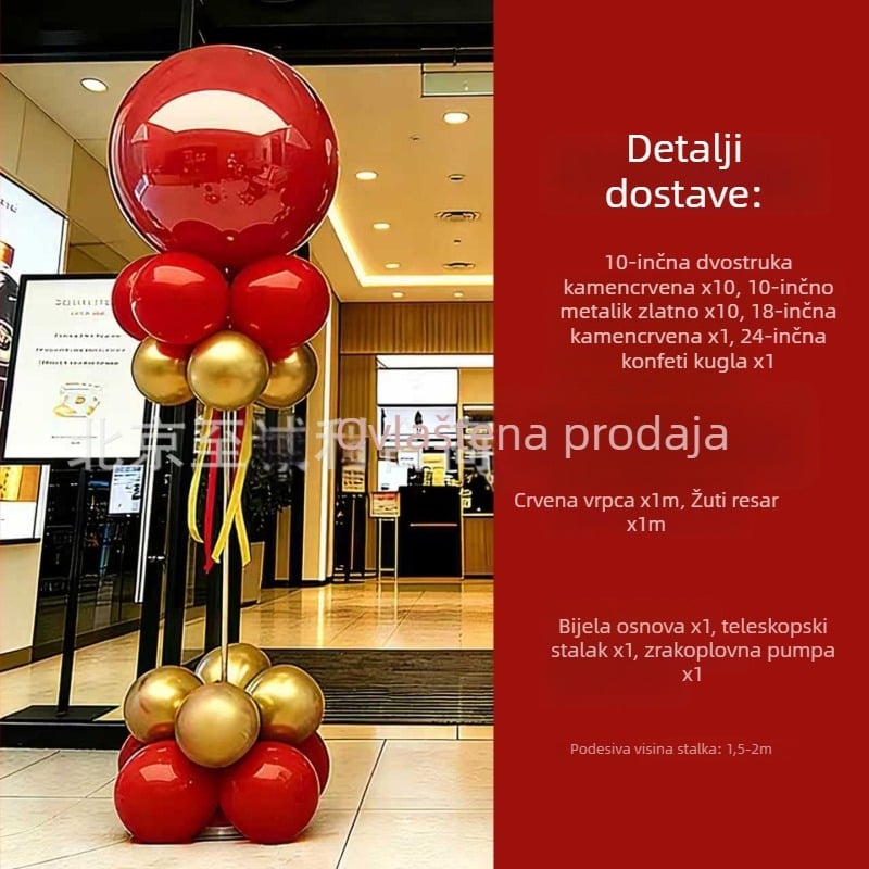 Vanjska balonska luka s držačem, lateks dekorativni baloni, kuglastog oblika, za otvaranje trgovina i proljetnu dekoraciju