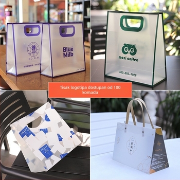Prozirna PVC torba za darove, minimalistički dizajn, toplinsko otiskivanje, mogućnost otisaka logotipa, pogodna za pakiranje darova