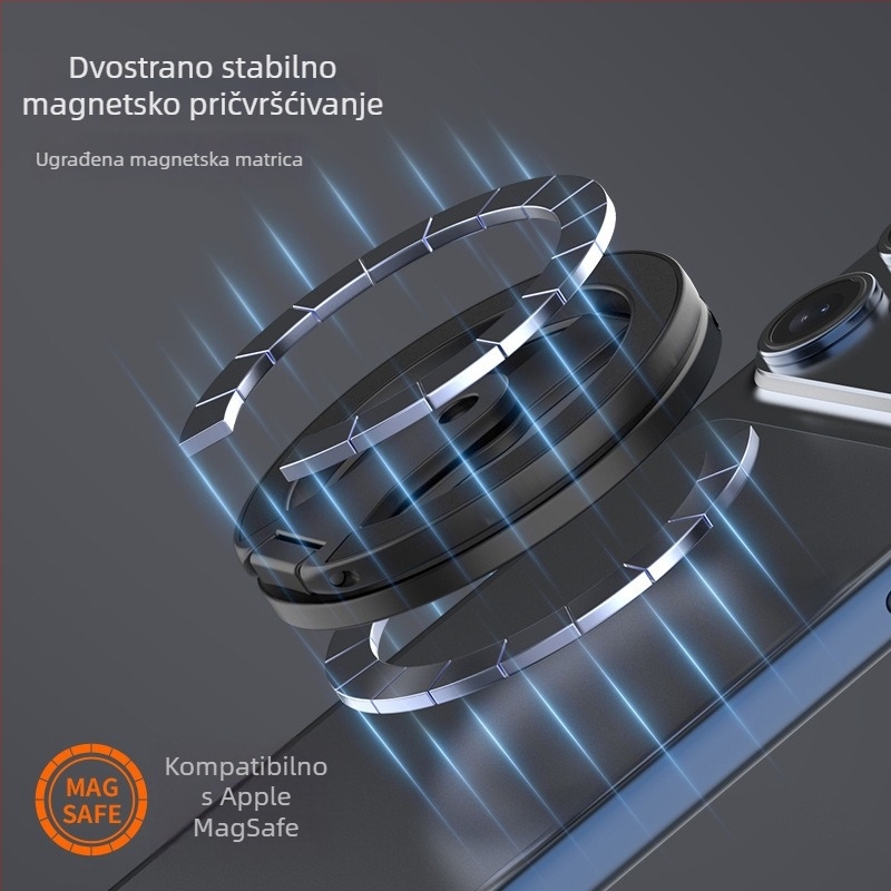 Magnetski držač za telefon od legure, stolni, s dvostrukim prstenima i navojem 1/4